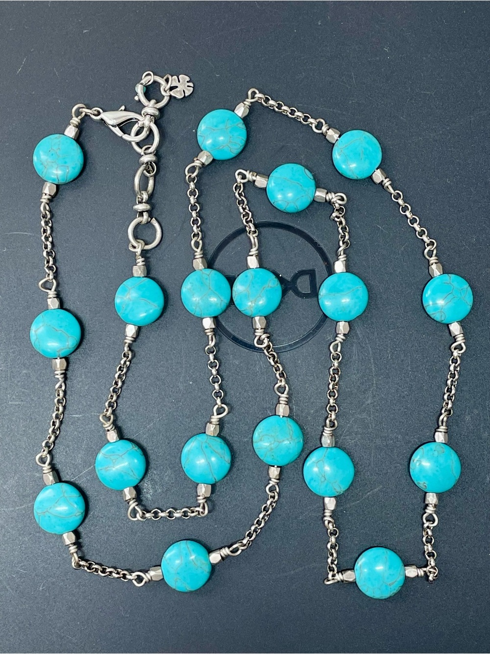 Lucky Brand Long Faux Turquoise Necklace, Western Necklace